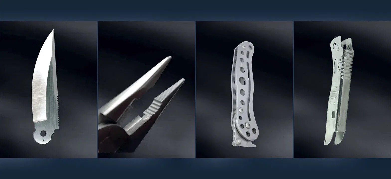 Stamped multi-tool and knife blank components
